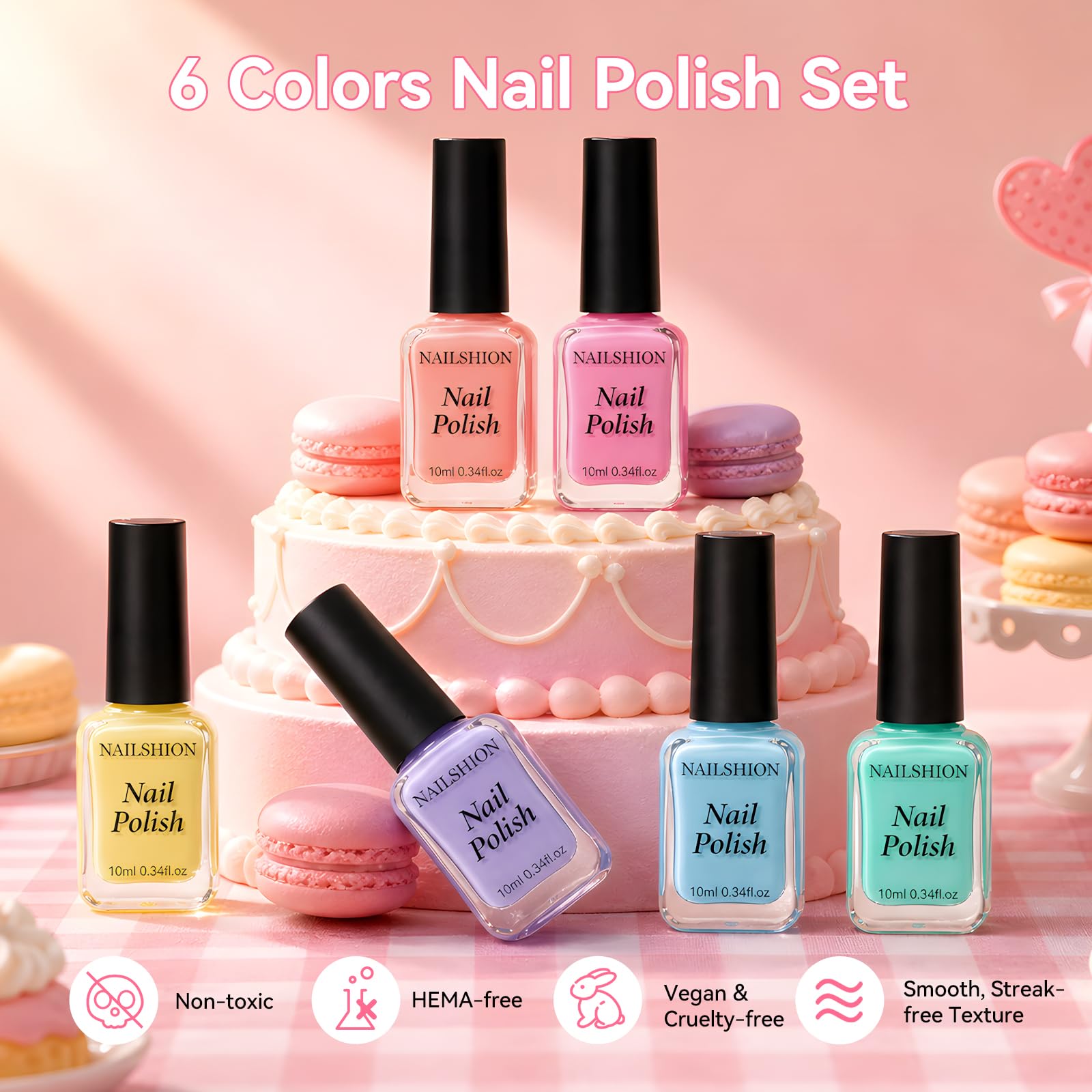 Nailshion glossy texture close-up highlighting high-shine durable finish