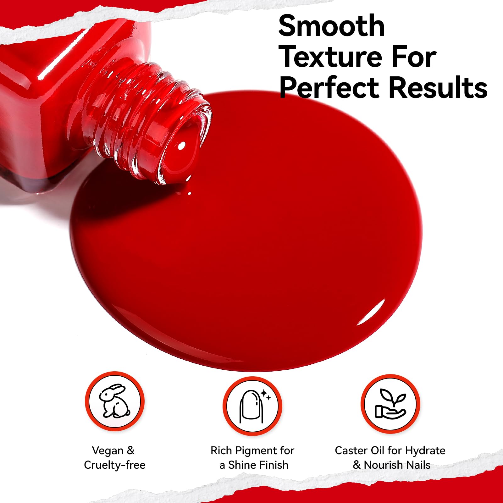 Nailshion brush stroke closeup displays smooth application and rich pigment