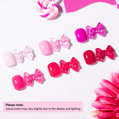 Nailshion six bottles flatlay displaying each pink shade for easy color choice