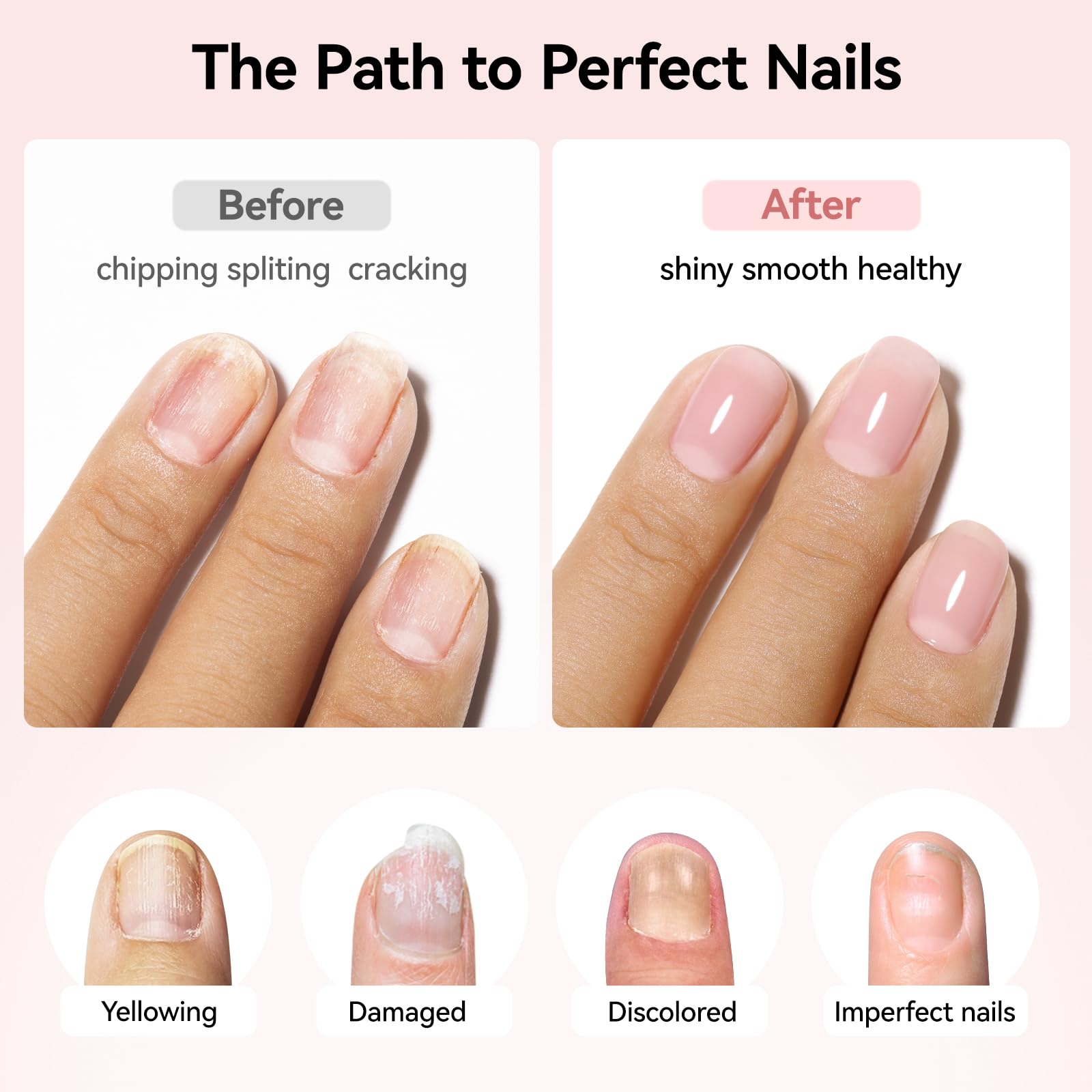 Nailshion swatch on nail wheel displays sheer milky tint and natural brightening