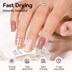 Nailshion swatch strip with six neutral shades for easy shade selection benefit