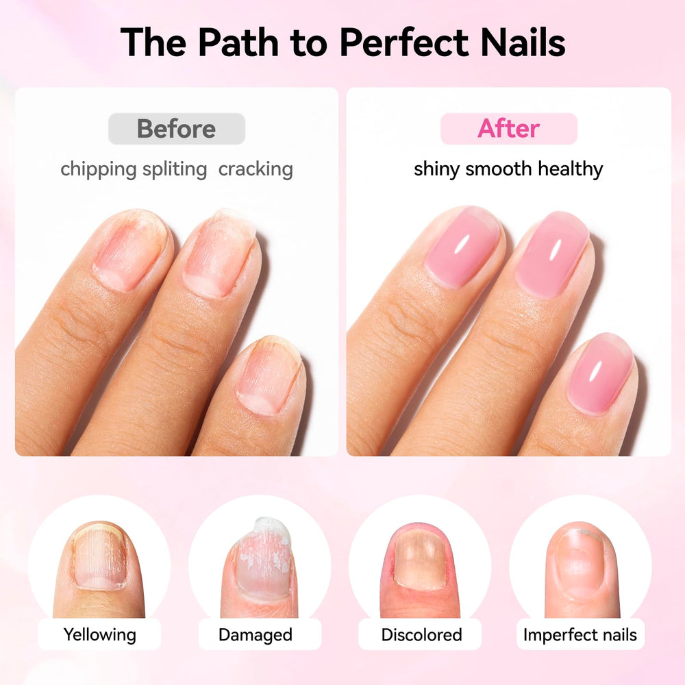 Nailshion texture close-up revealing milky finish that conceals ridges