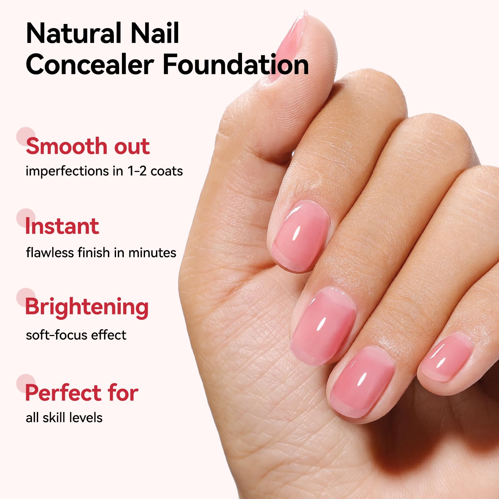 Nailshion texture close-up showing smooth, ridge-filling milky finish