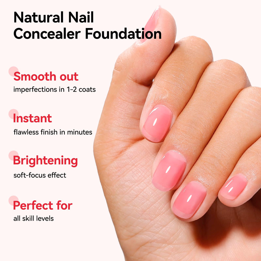 Nailshion texture close-up showing smooth, ridge-filling milky finish
