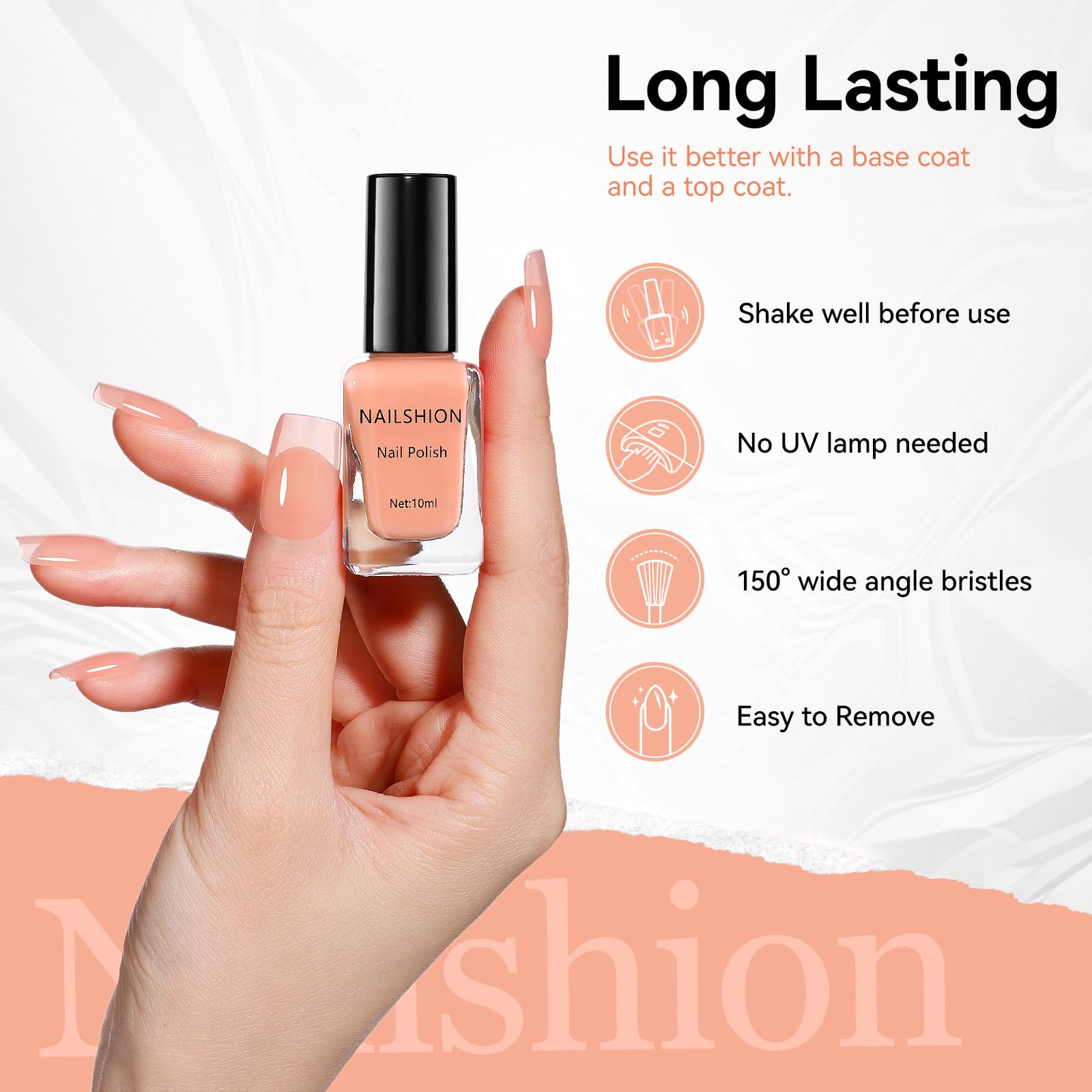 Nailshion being applied to toenails in at-home pedicure setting