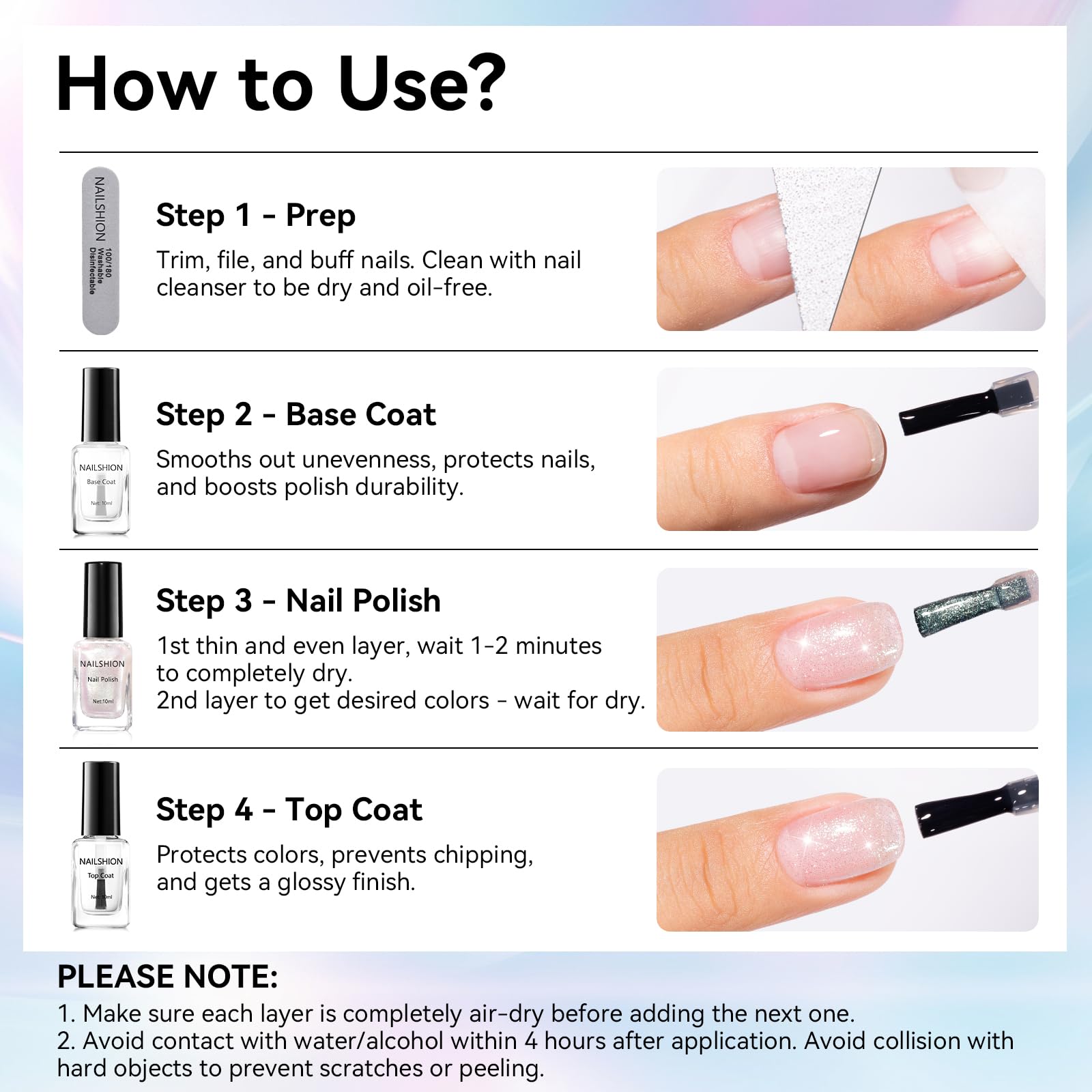 travel kit with nailshion bottle showing quick-dry convenience on the go