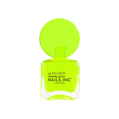 Nails Inc Daisy bottle next to ruler to show 0.47 fl oz scale