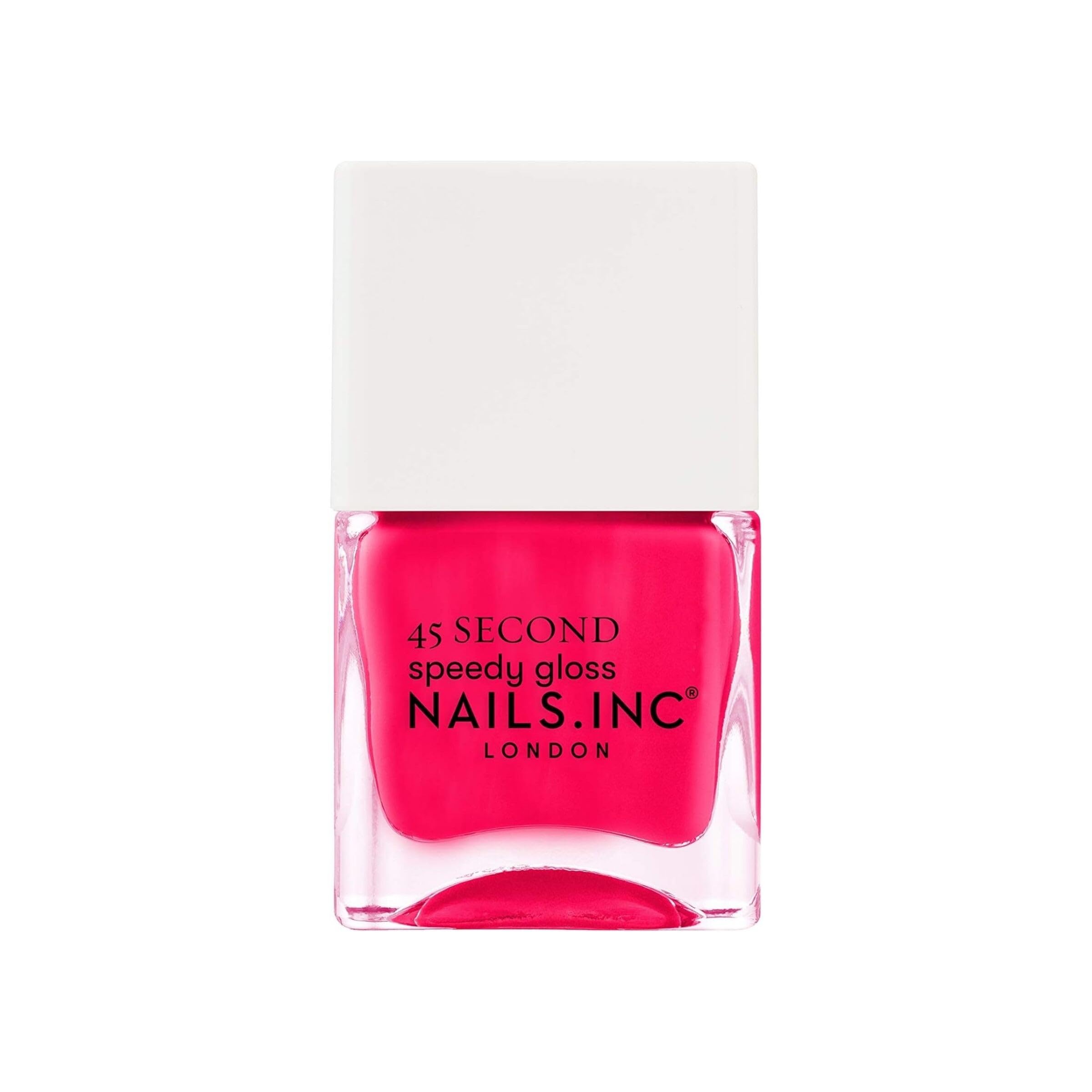 Nails Inc front packaging showing pink coral polish and fast dry benefit