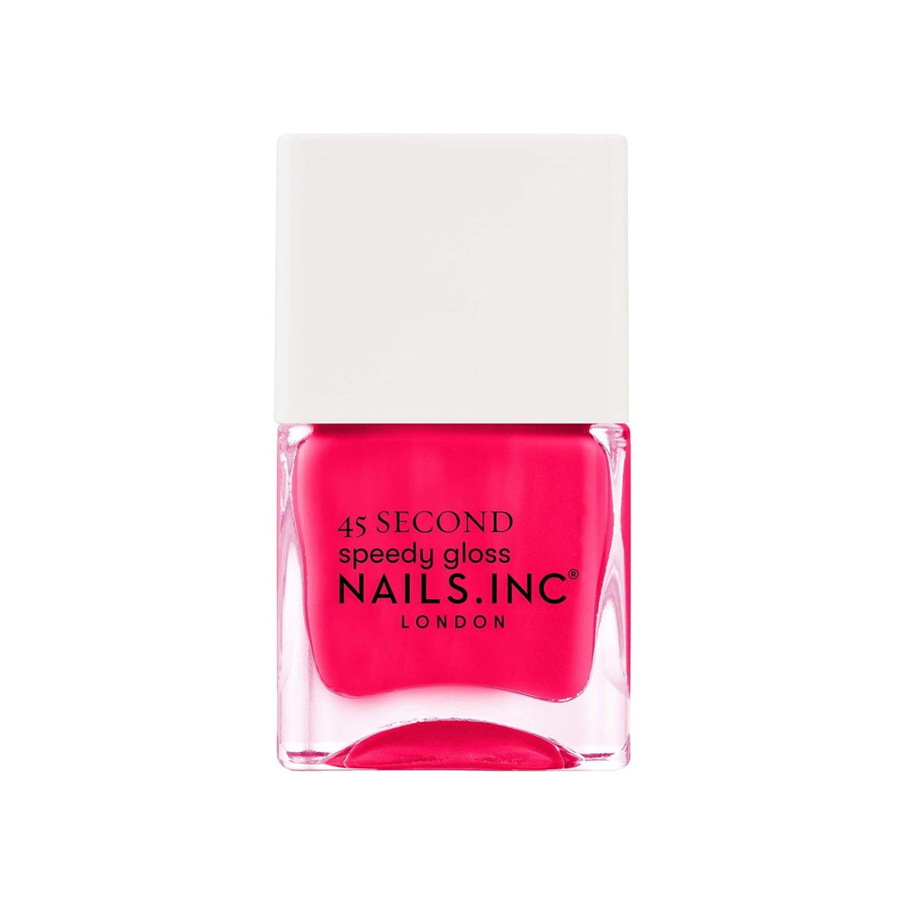 Nails Inc front packaging showing pink coral polish and fast dry benefit