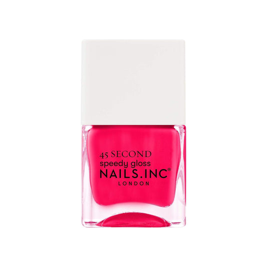 Nails Inc front packaging showing pink coral polish and fast dry benefit