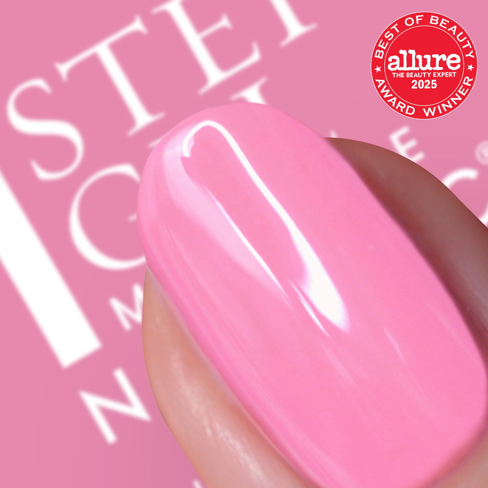 Nails Inc patented wide brush close-up minimizing strokes for precise application and speed
