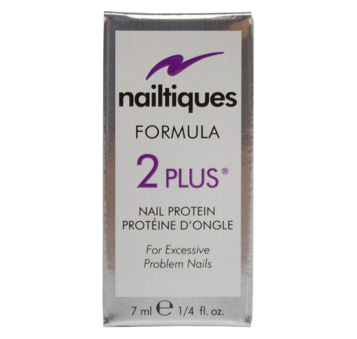 Nailtiques Formula 2 front bottle showing label and compact 0.25 oz size for easy travel
