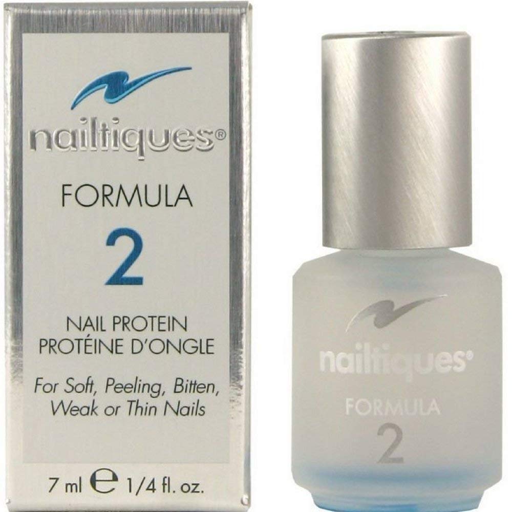 Nailtiques Formula 2 front bottle showing label and compact size for easy travel