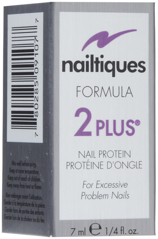 Nailtiques Formula 2 Plus applied to natural nail demonstrating strengthening effect
