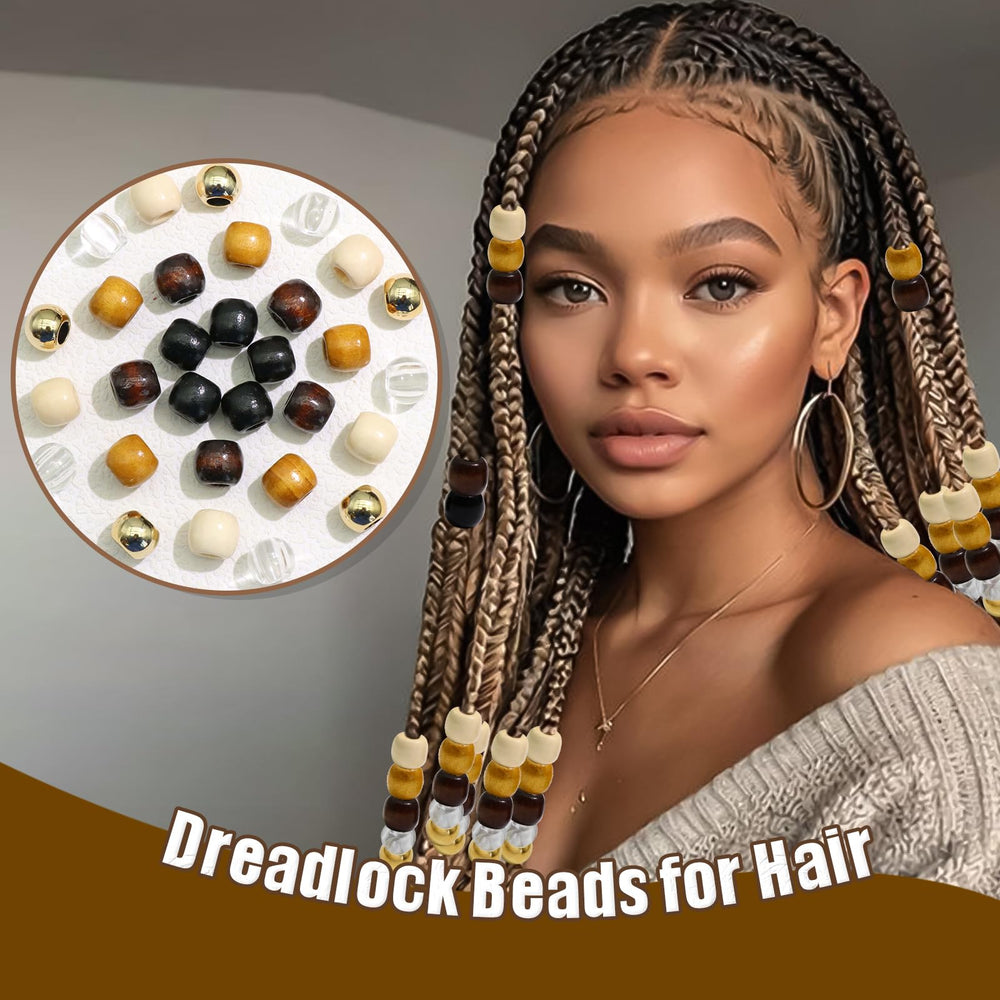 NAISKA beads next to ruler showing sizing and compatibility with braids