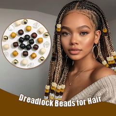NAISKA beads next to ruler showing sizing and compatibility with braids