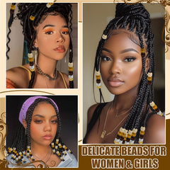 NAISKA mixed-color beads on braided hair adding vibrant decorative accents