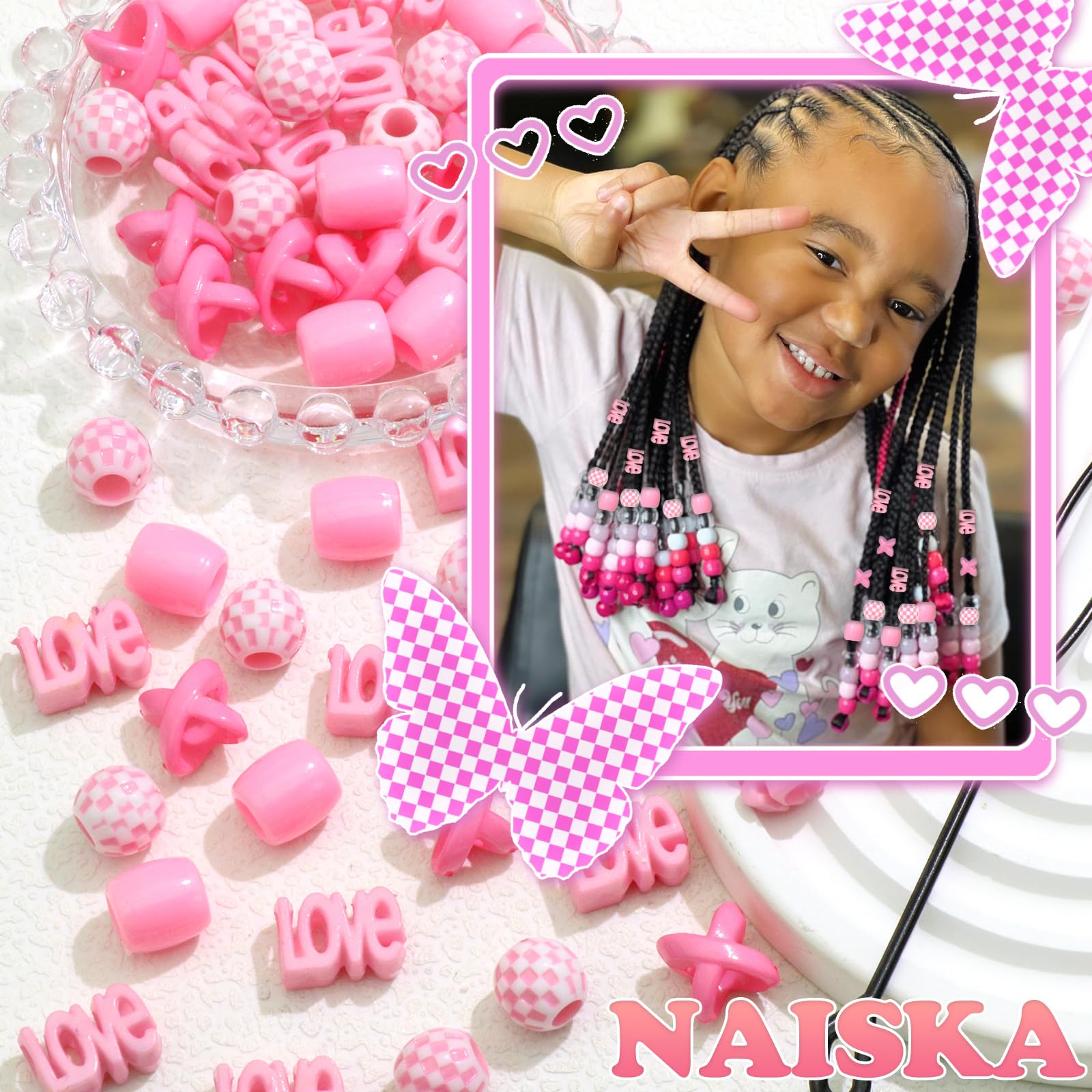 NAISKA close-up of acrylic bead surface highlighting shine and durability