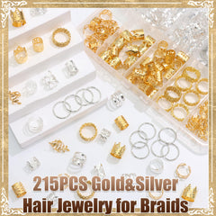 NAISKA hair cuffs clipped on braided hair adding metallic detail