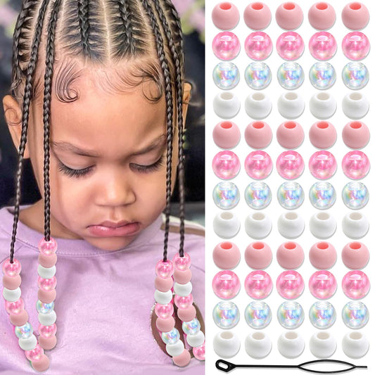 NAISKA front pack of light pink and clear beads shows full 60-piece set and value