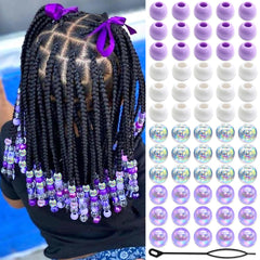 NAISKA front pack of 60 purple clear beads shows variety and value