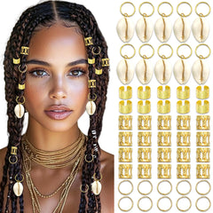 NAISKA front packaging showing full 60-piece hair jewelry set and variety benefits