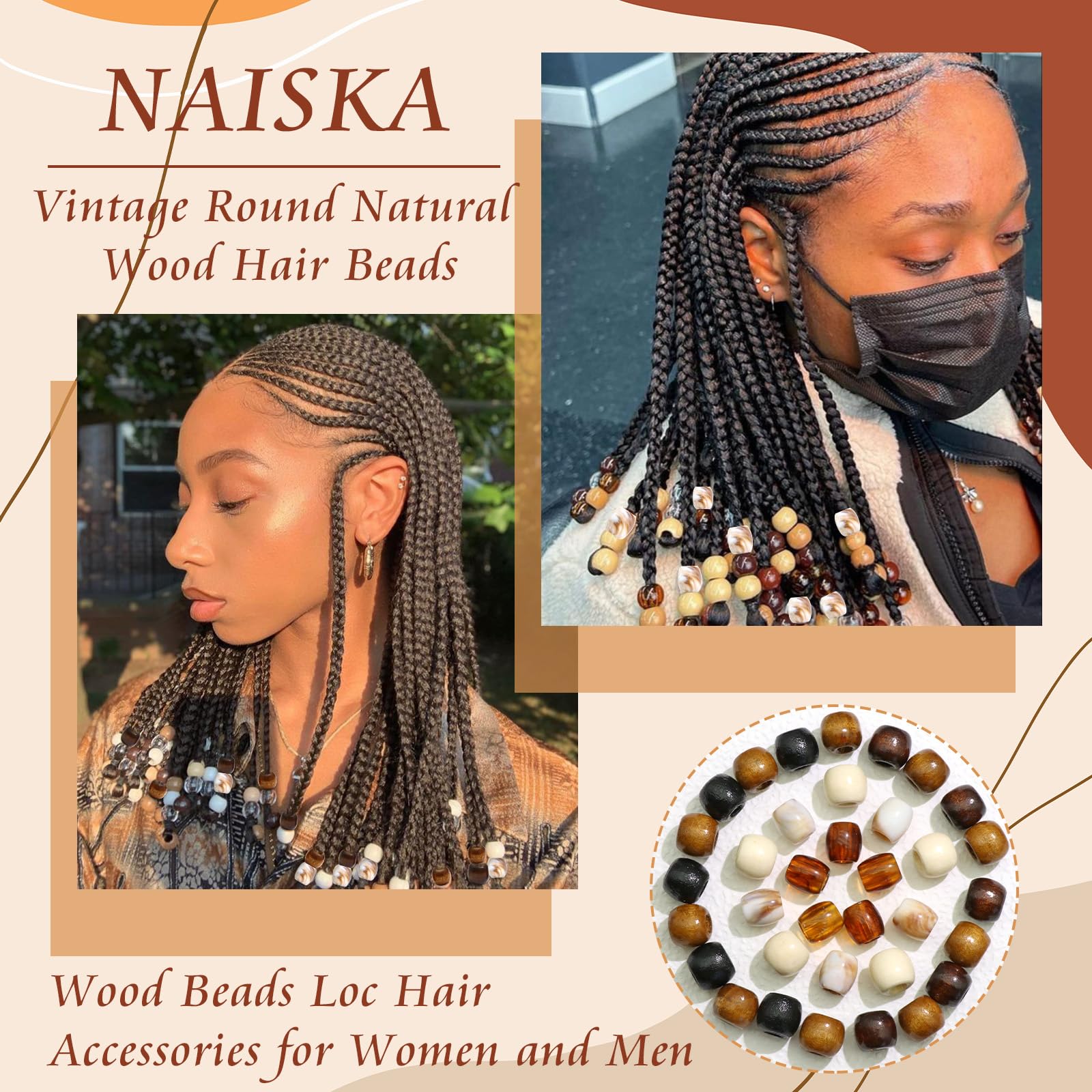 NAISKA demonstration of sliding a bead onto hair showing easy application benefit