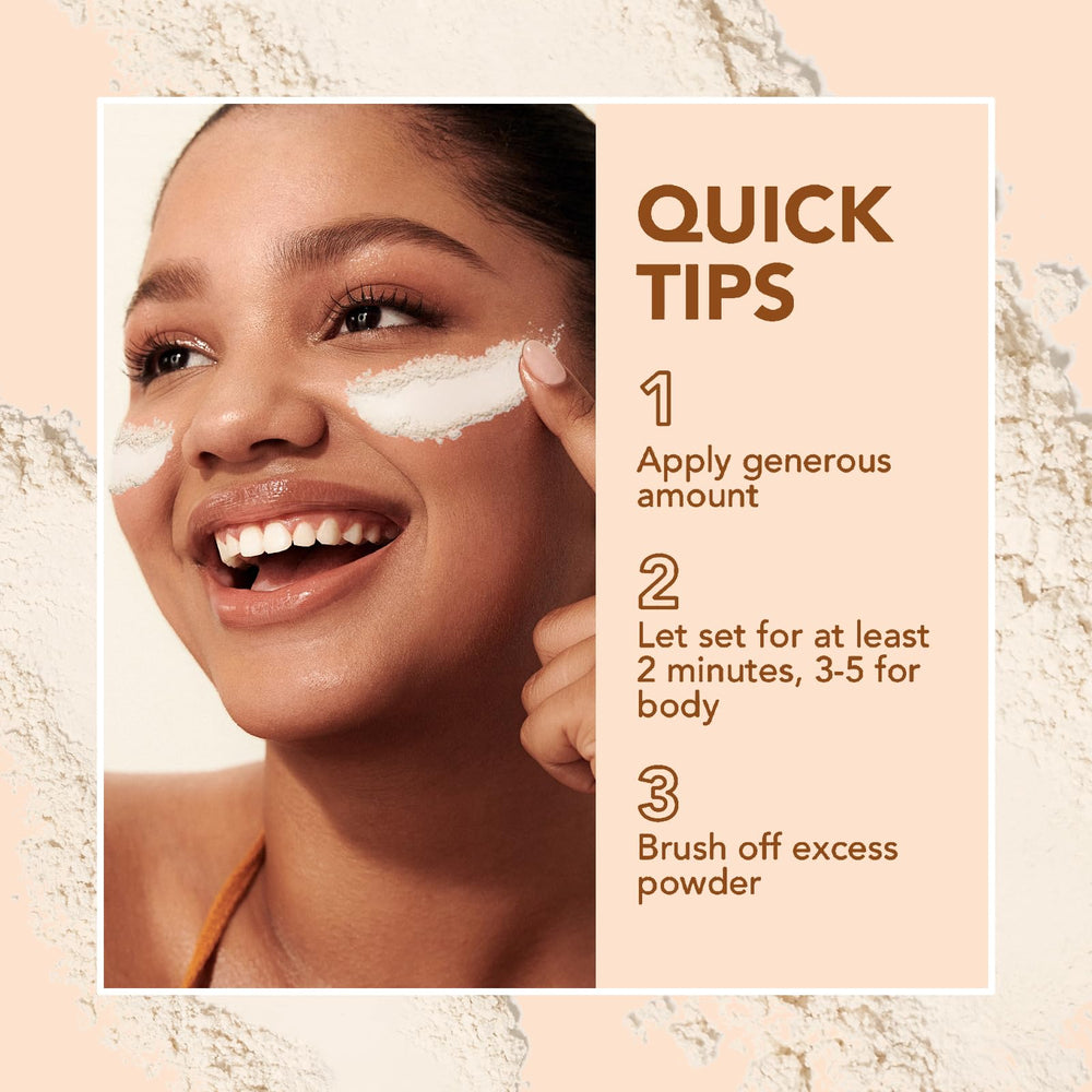 NAISSIYA before and after showing reduced shine and refined pores for longer-wear benefit