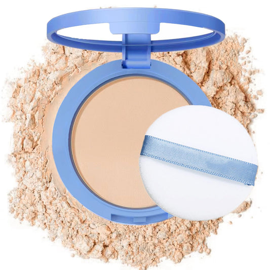 NAISSIYA compact front view showing matte finish and packaging benefit
