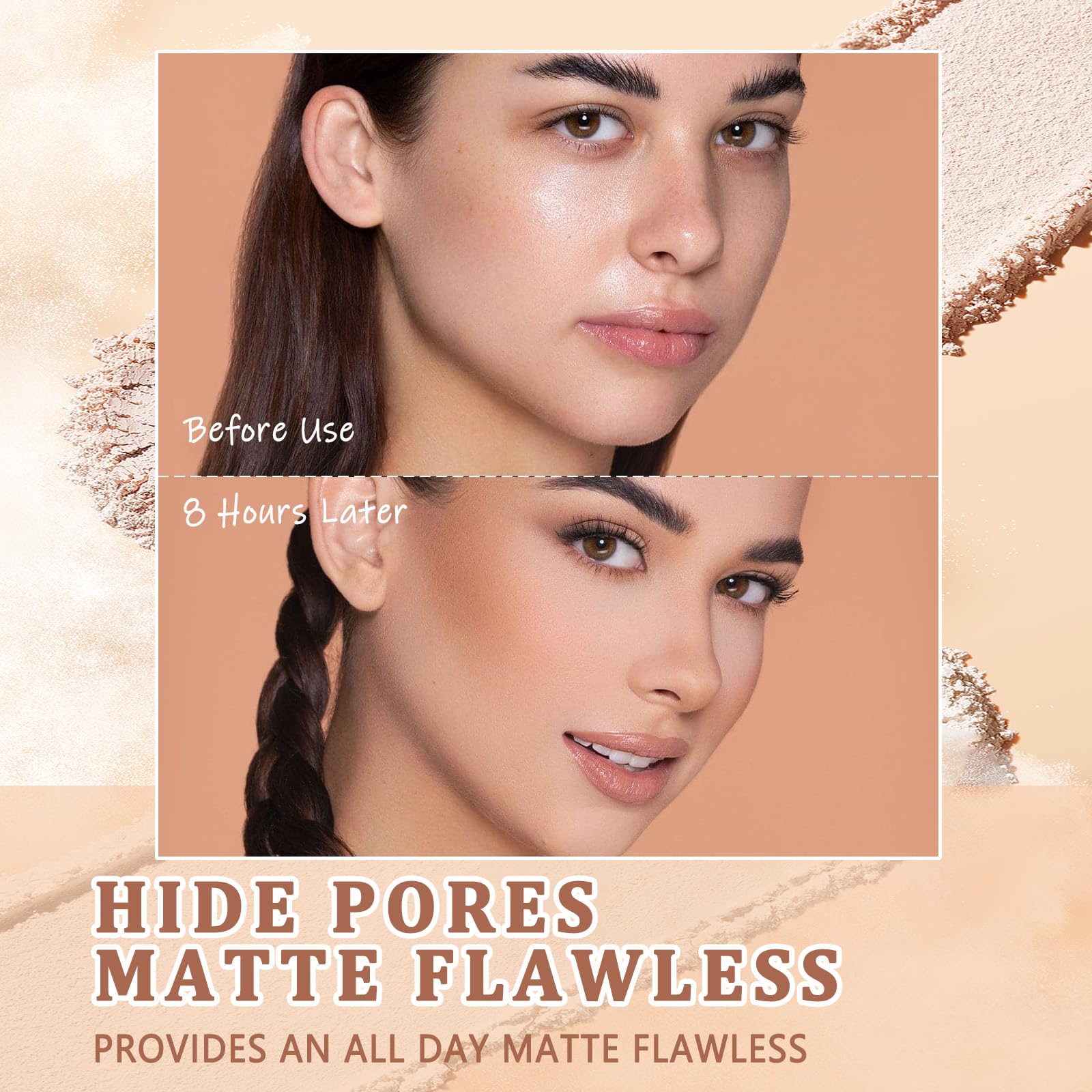 NAISSIYA close-up of pressed powder texture for smooth application benefit