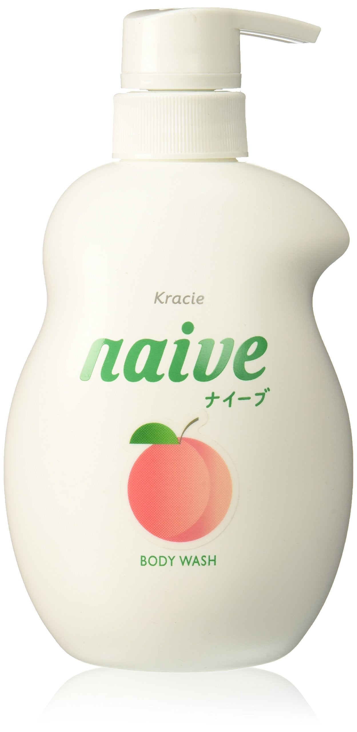 ナイーブ front packaging showing 17.9 oz pump and peach label for gentle cleansing