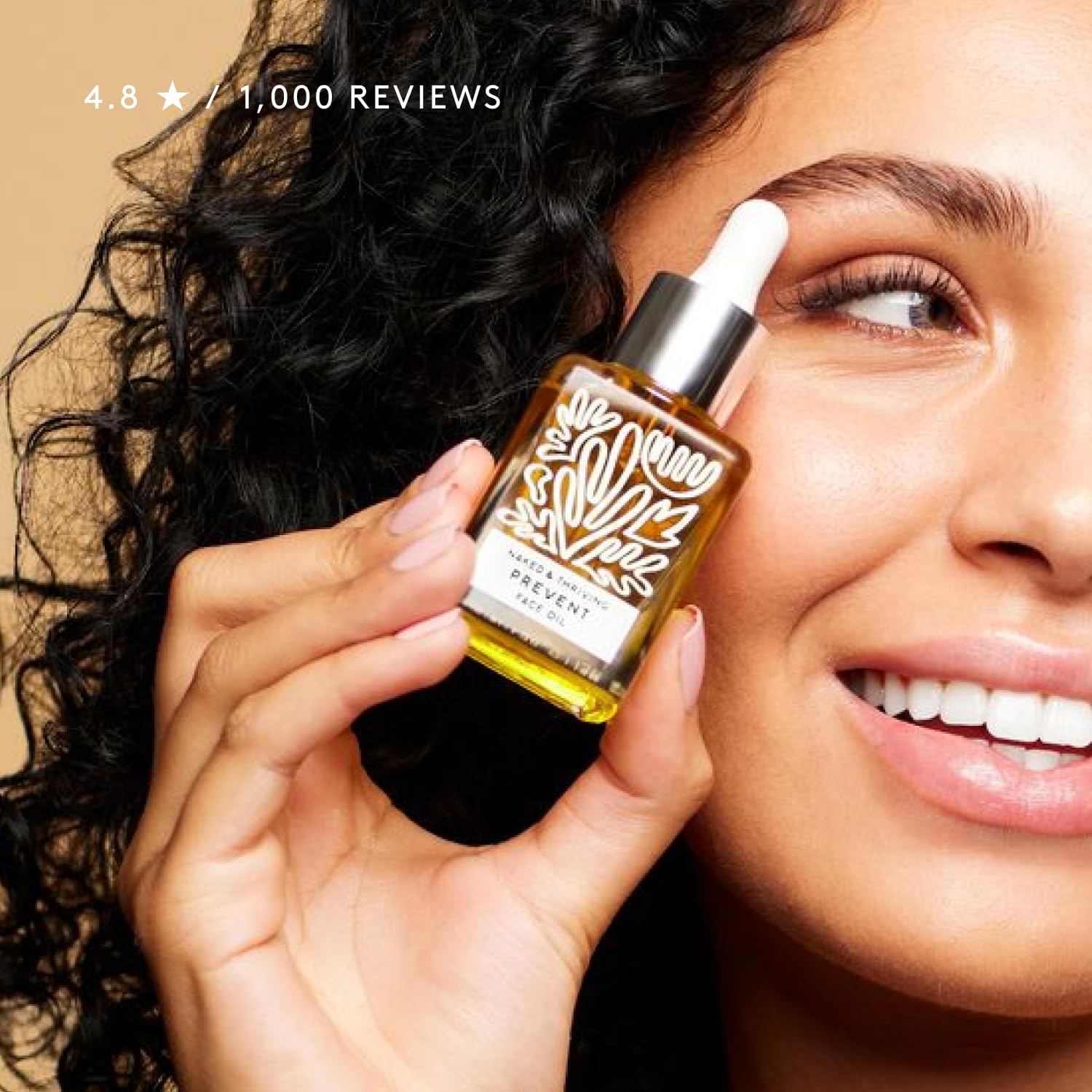Naked & Thriving bottle on vanity styled to show everyday skincare routine benefit