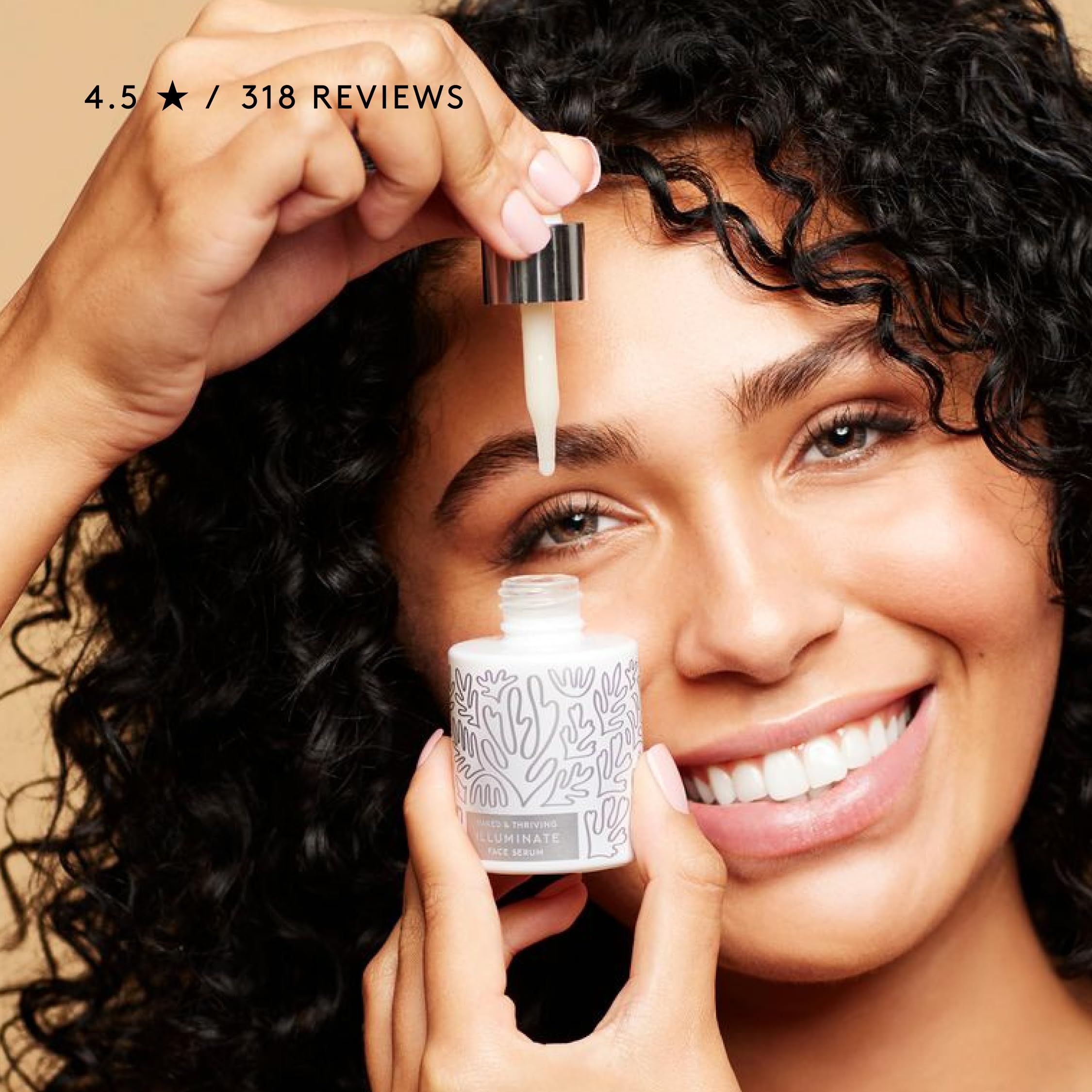Naked & Thriving serum next to towel in bathroom showing morning routine use benefit
