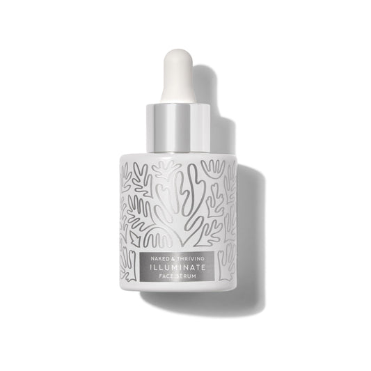 Naked & Thriving pipette dispensing serum highlighting precise, mess-free application