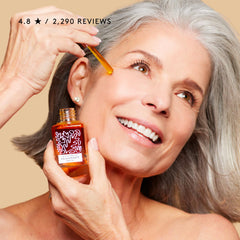 Naked & Thriving used in bedtime routine on vanity to suggest overnight nourishment