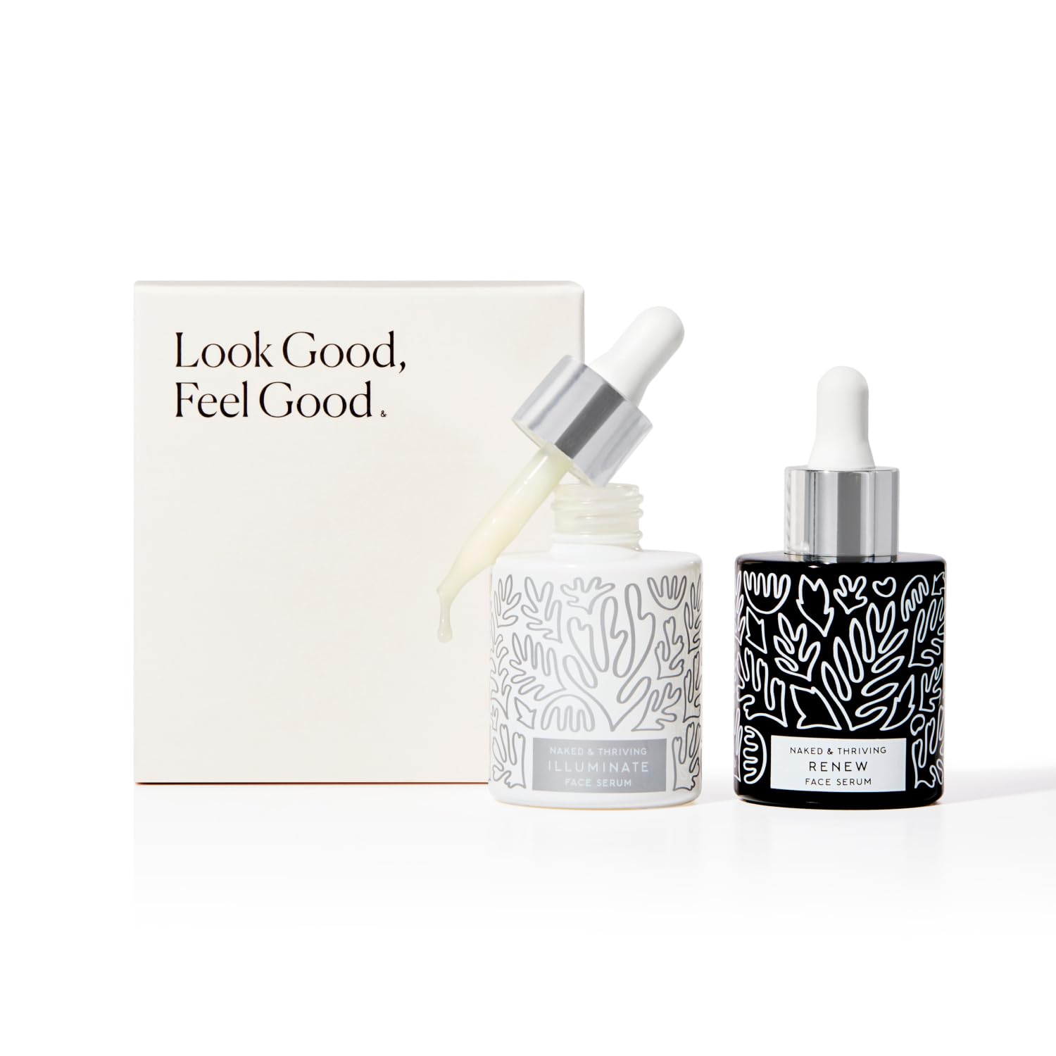Naked & Thriving Renew serum pipette dispensing precise drop for application