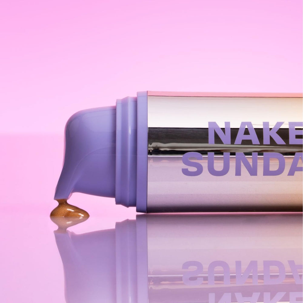 Naked Sundays bottle inside beach bag, portable SPF protection for outdoor days