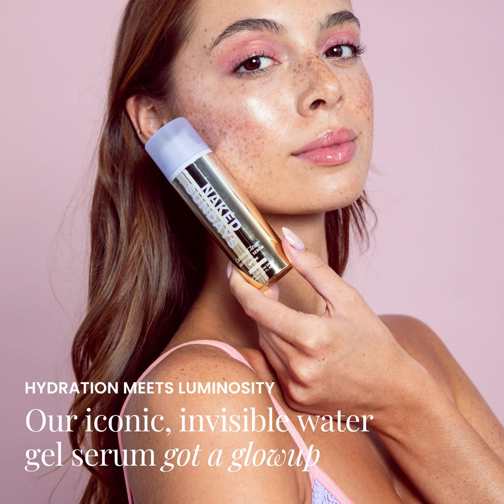 Naked Sundays pump dispensed into hand, easy one-hand application for daily use