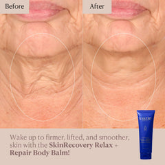 Nakery balm being massaged into skin to relax muscles and hydrate overnight