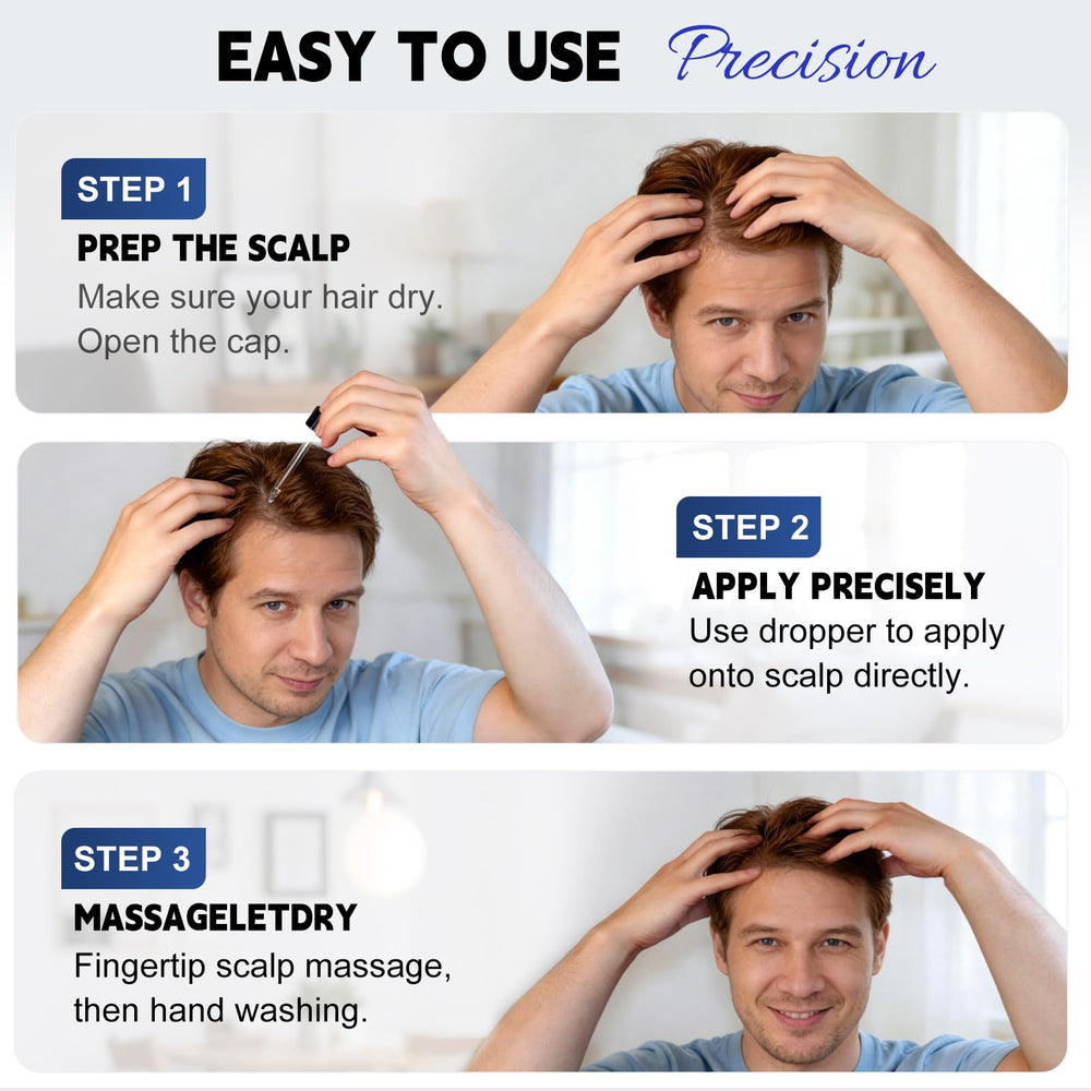 NALIOPI being applied to scalp at hairline for targeted follicle support benefit