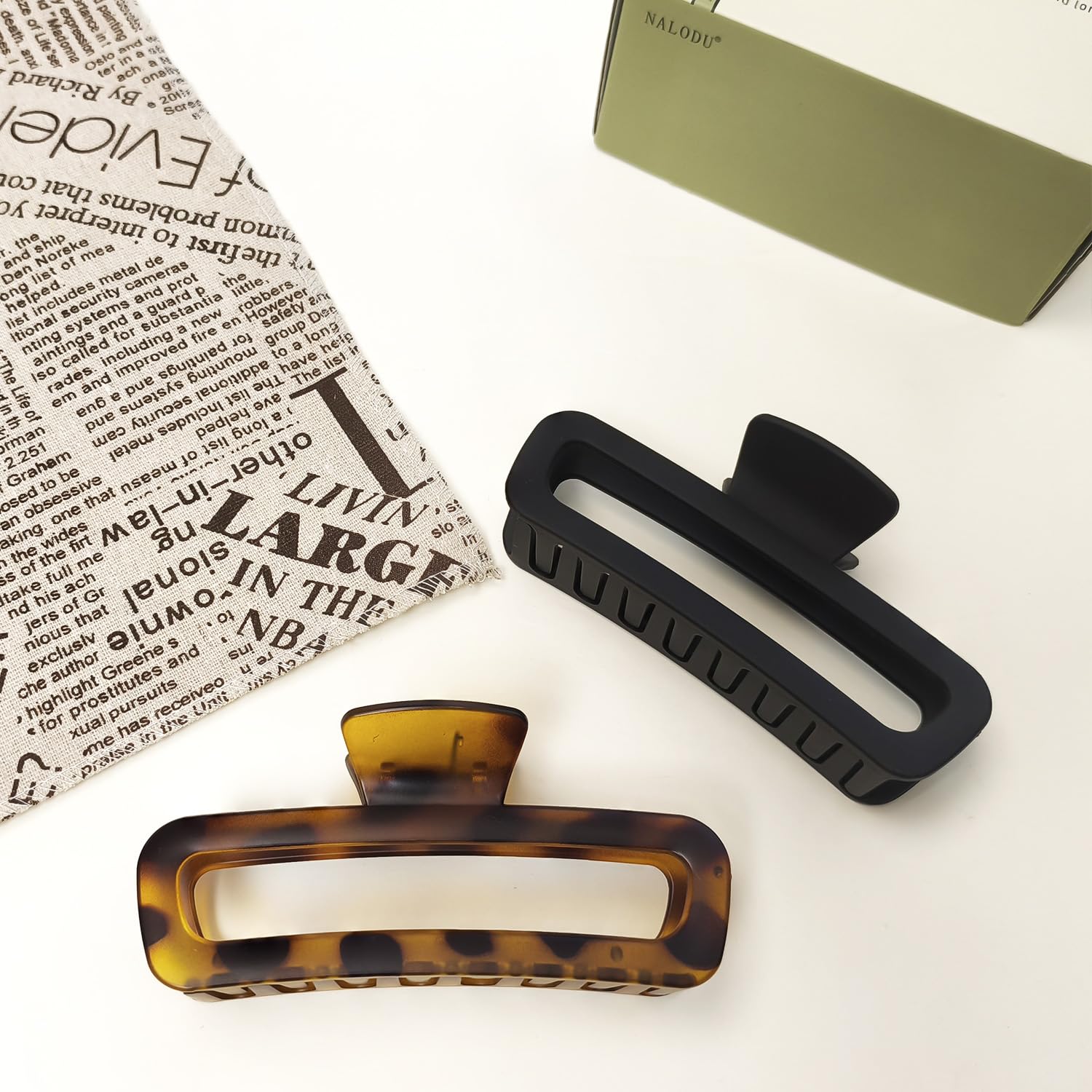 Nalodu matte black clip holding thick hair for comfortable all-day wear