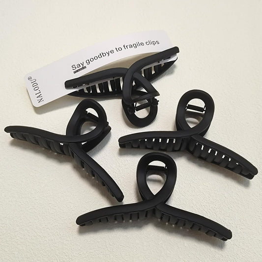 Nalodu front view of matte black 5-inch claw clip showing solid grip benefit