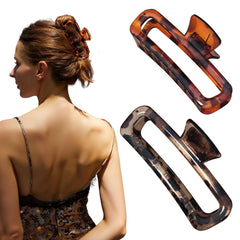 Nalodu front view showing glossy brown and red leopard clips, stylish and versatile