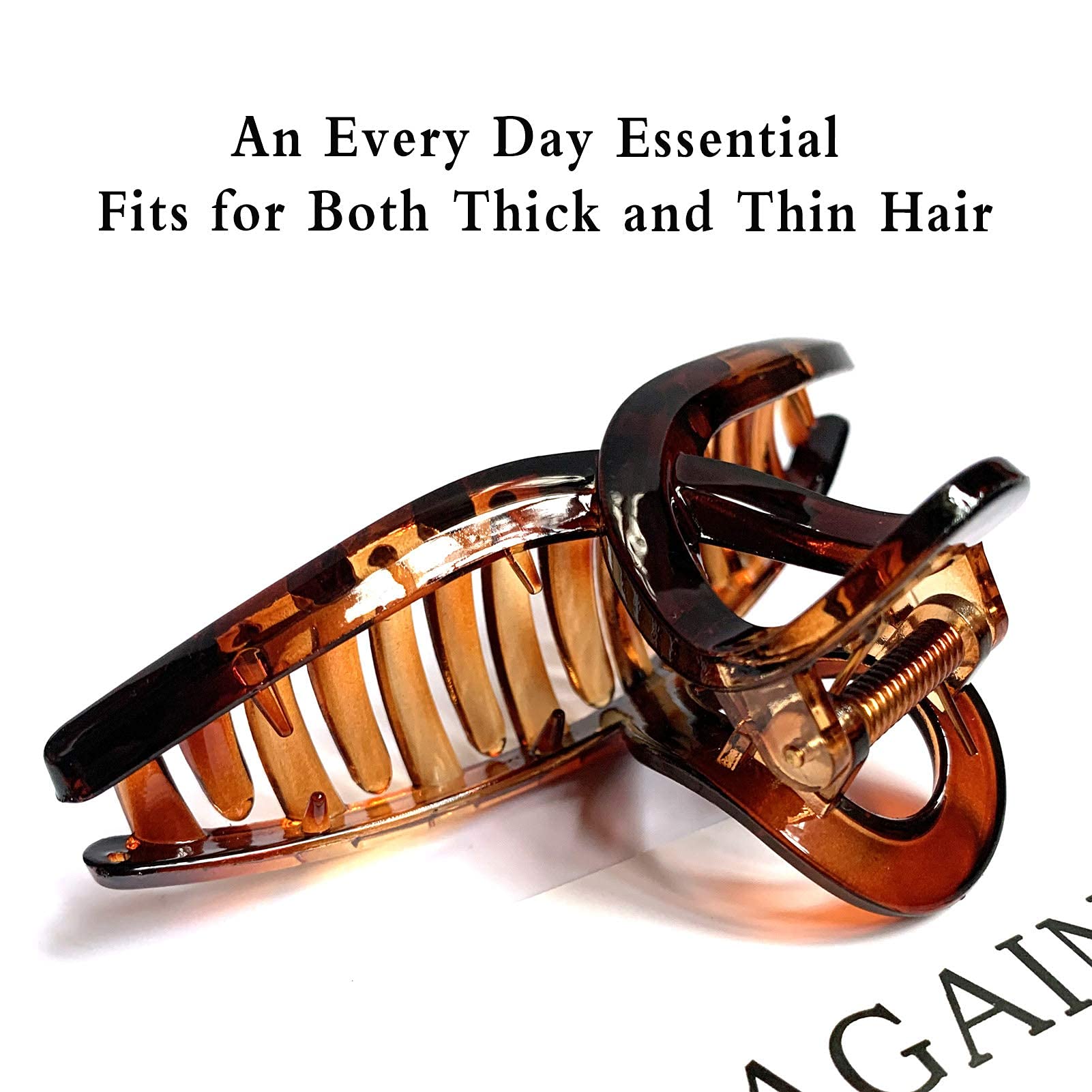 Nalodu glossy caramel clip holding curly hair for confident all-day wear