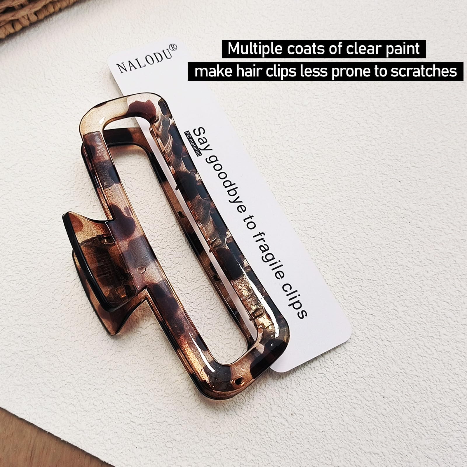 Nalodu glossy leopard clip profile showing decorative contrast benefit