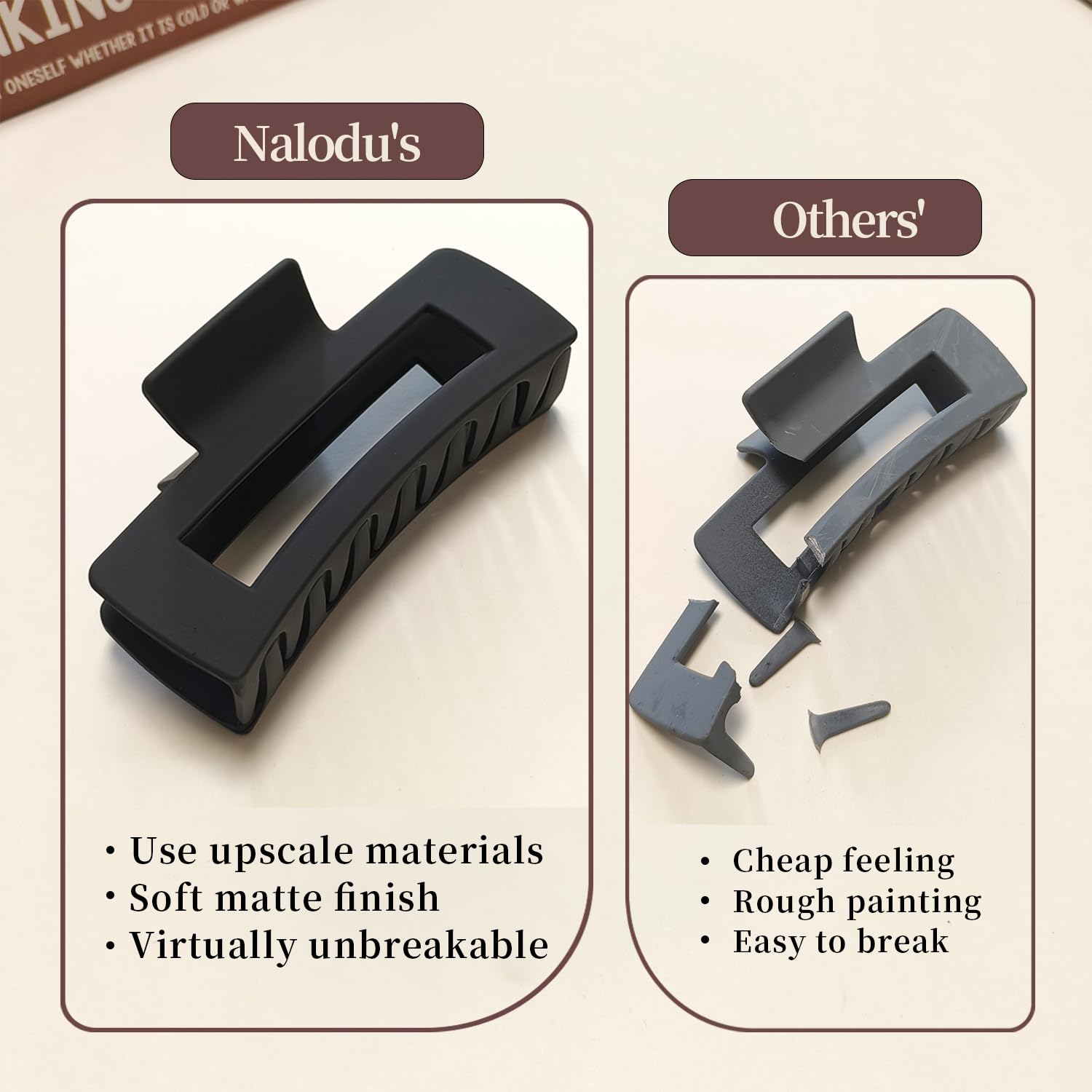 Nalodu holding thick hair securely for comfortable all-day wear