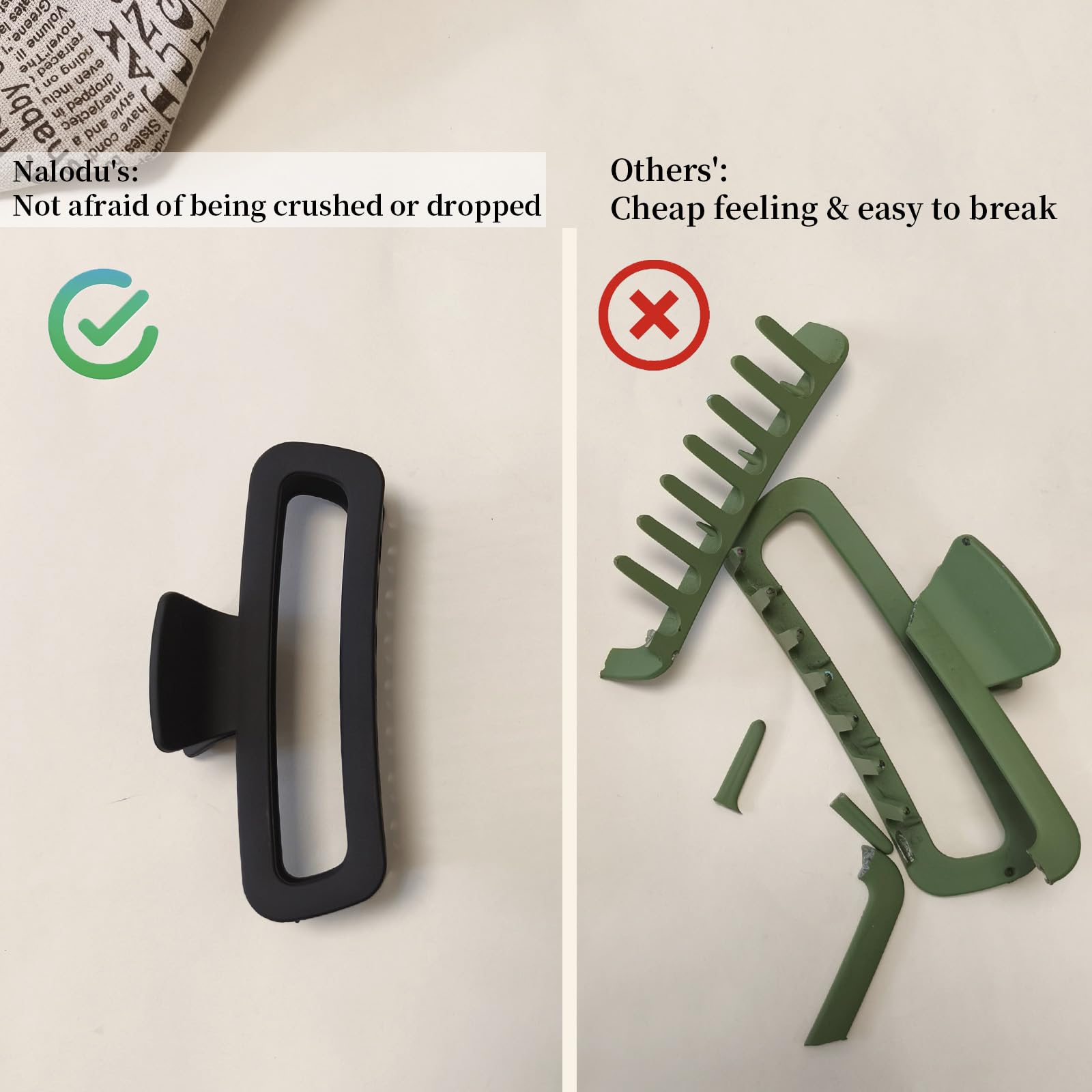 Nalodu matte black clip detail showing low-profile look and comfort