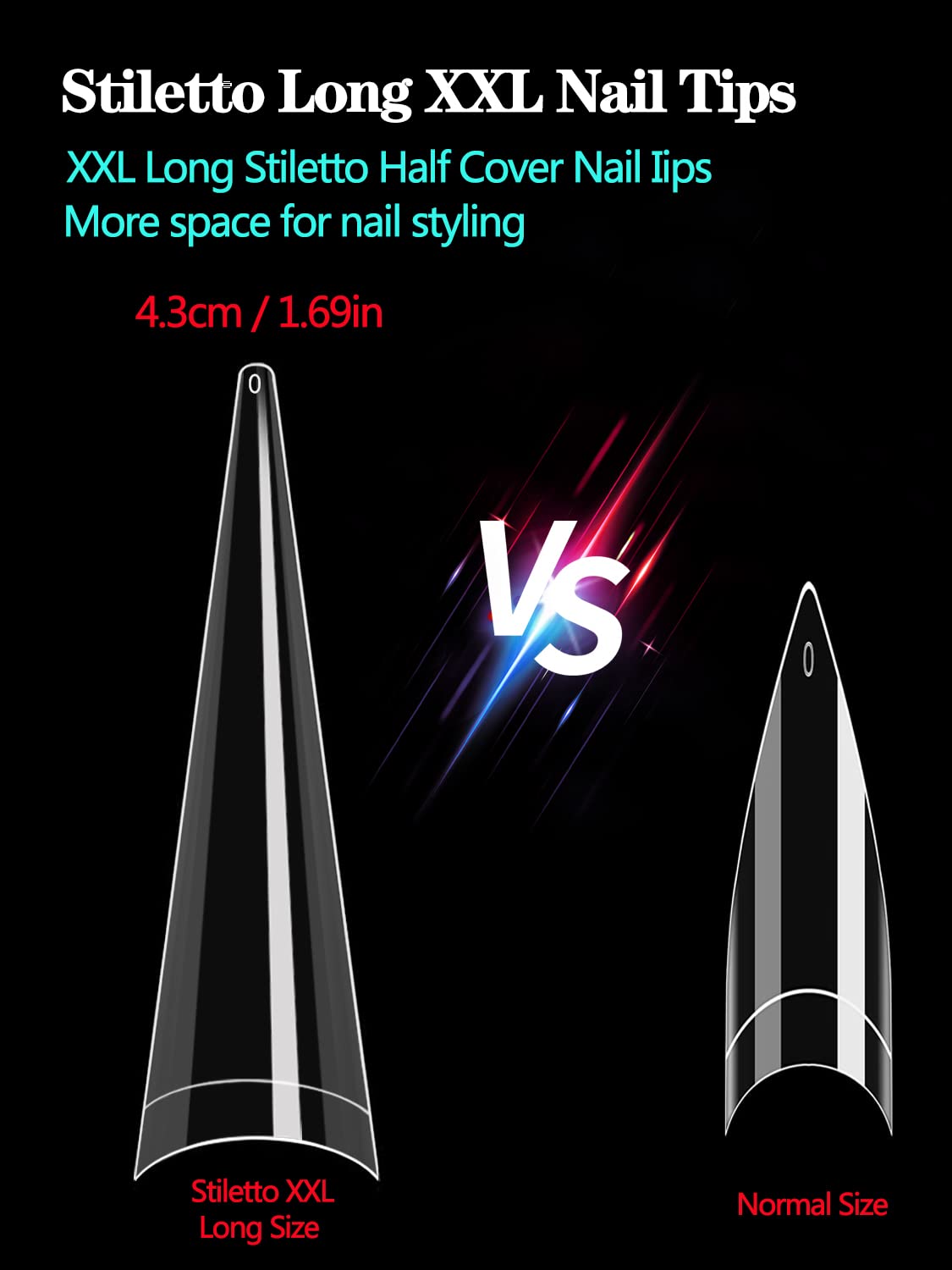 Namgznso close-up of stiletto tip curve highlighting smooth finish for easier shaping