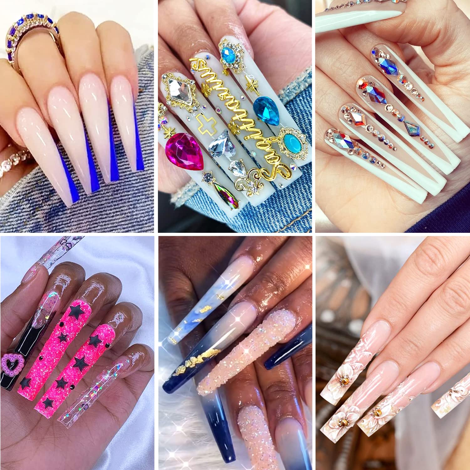 Namgznso salon display showing finished nails with gel and polish finishes