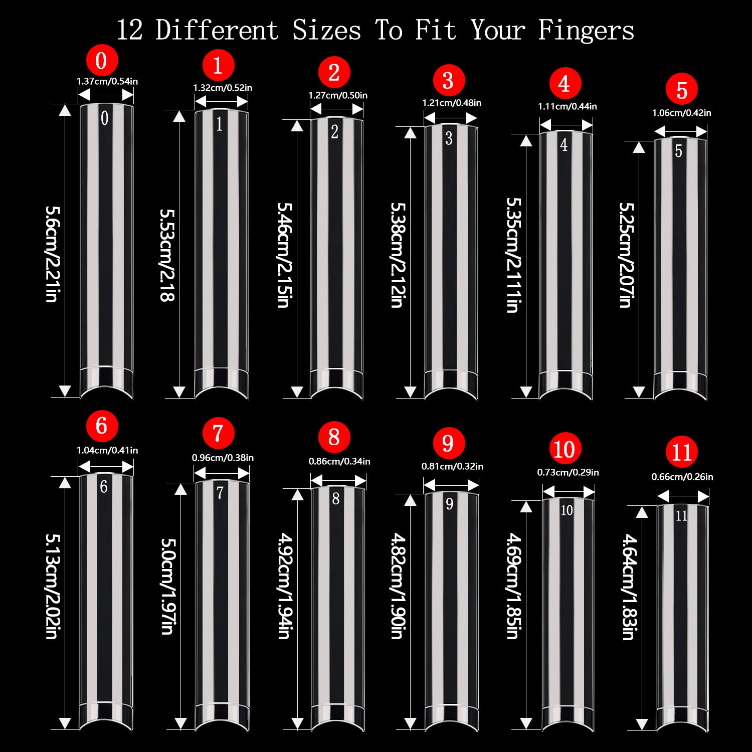 Namgznso extra-long tips next to ruler showing precise length